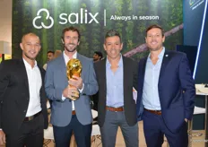 Javier Orti and Juan Gonzalez Pita with Salix Fruits are flanked by Juan Ignacio Kloster of KJI Trade and Ignacio Luparia of Padwor. Needless to say that the Argentines are very proud of winning the 2022 World Cup.